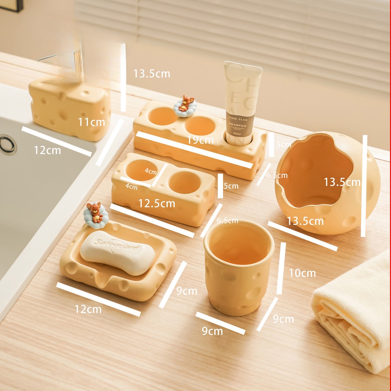 Cheese Ceramic Items in Bathroom - Dear Eastern Lynn