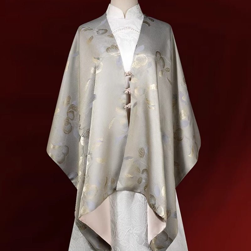 100% Pure Silk Scarf in Floral Design Heritage Mulberry Silk Shawl - Dear Eastern Lynn