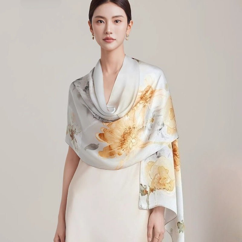 170x50cm Luxury 100% Pure Mulberry Silk Scarf - Dear Eastern Lynn