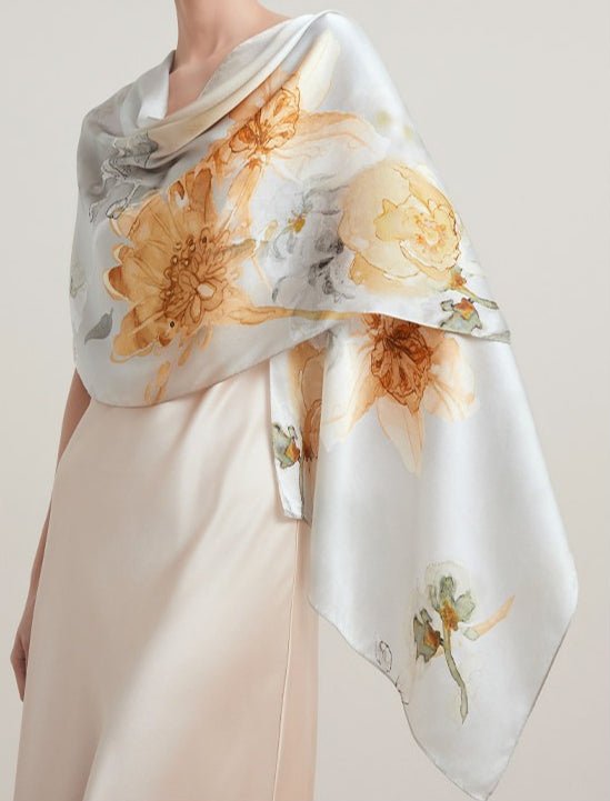 170x50cm Luxury 100% Pure Mulberry Silk Scarf - Dear Eastern Lynn