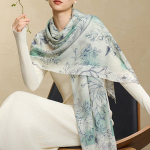 190x65cm 100% Fine Merino - Like Wool Oriental Wool Shawl Scarf - Dear Eastern Lynn
