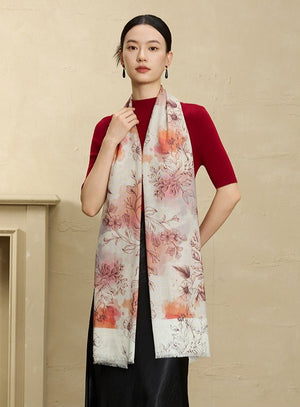 190x65cm 100% Fine Merino - Like Wool Oriental Wool Shawl Scarf - Dear Eastern Lynn