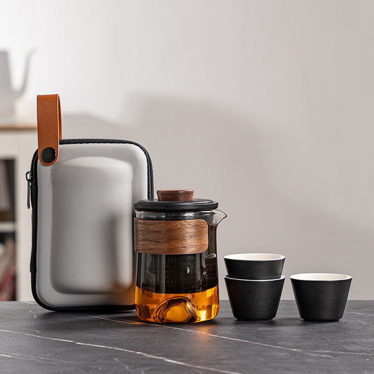 Premium Folding Design Ceramic Travel Tea Set