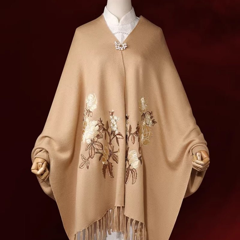 200 cm 50% Wool Blend Wrap Chinese Ethnic Wool Shawl - Dear Eastern Lynn