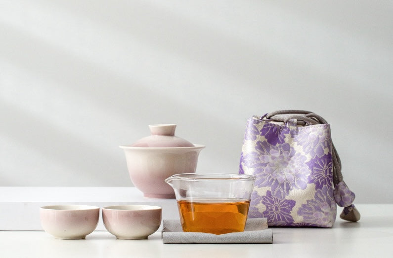 Plant Ash Glaze Gradient Ceramic Travel Set