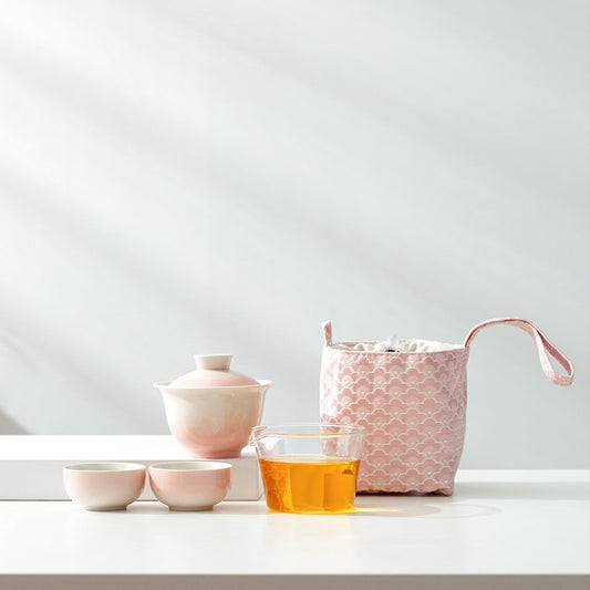 Plant Ash Glaze Gradient Ceramic Travel Set