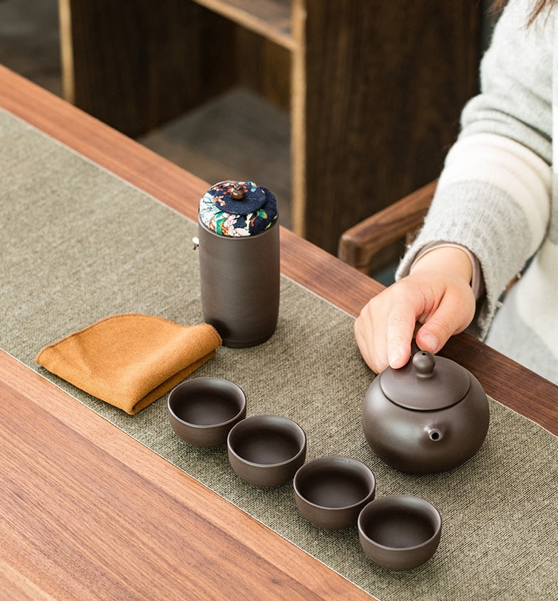 ZenWayfarer Artisan Zisha Travel Set