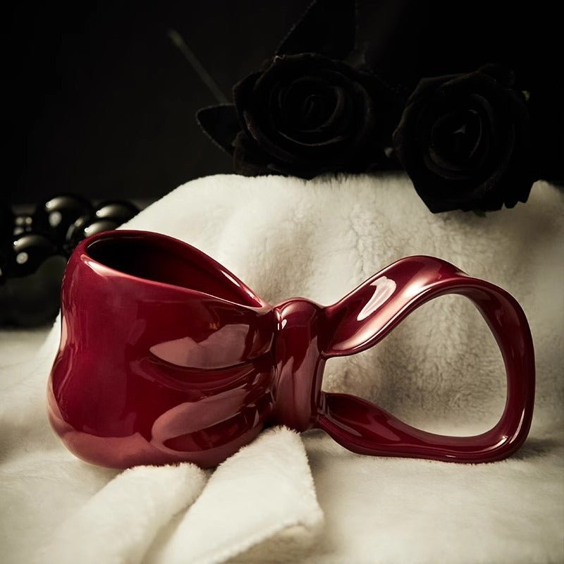 Bow - Long Handle Ceramic Mug - Dear Eastern Lynn