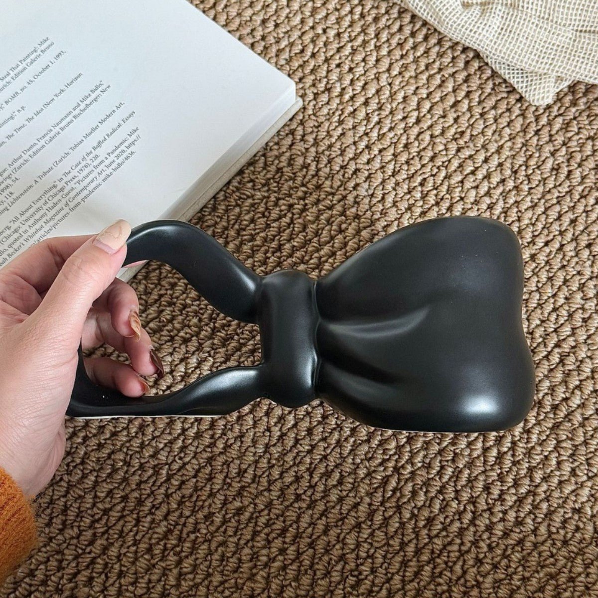 Bow - Long Handle Ceramic Mug - Dear Eastern Lynn