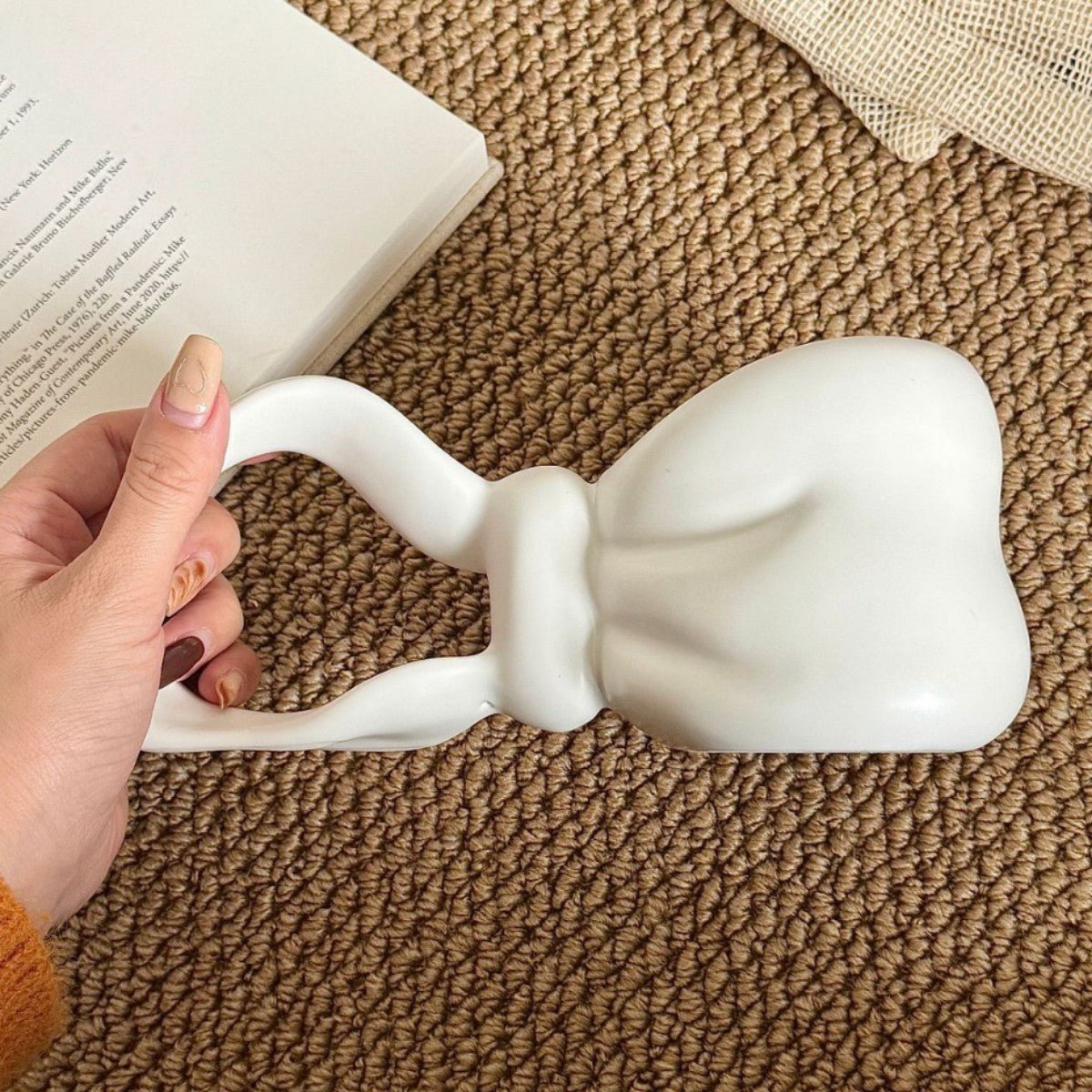 Bow - Long Handle Ceramic Mug - Dear Eastern Lynn