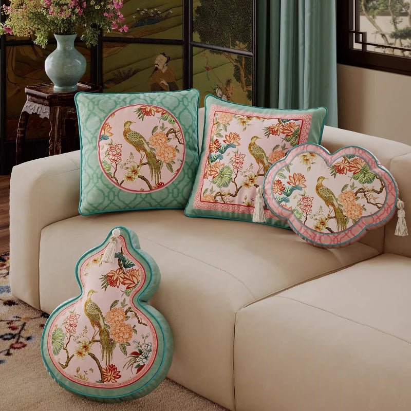 "Brocade of Spring" – Minimalist Velvet Pillow - Dear Eastern Lynn