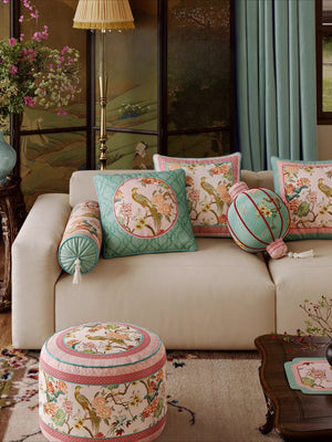 "Brocade of Spring" – Minimalist Velvet Pillow - Dear Eastern Lynn