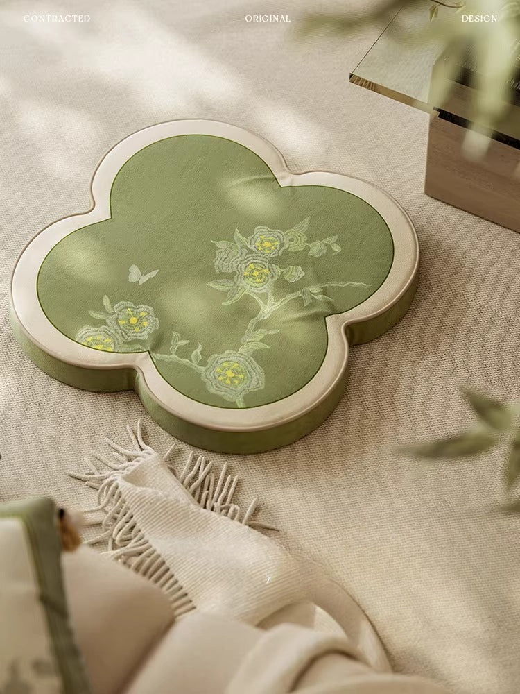 "Celadon Breeze" Plush Meditation Cushion - Dear Eastern Lynn