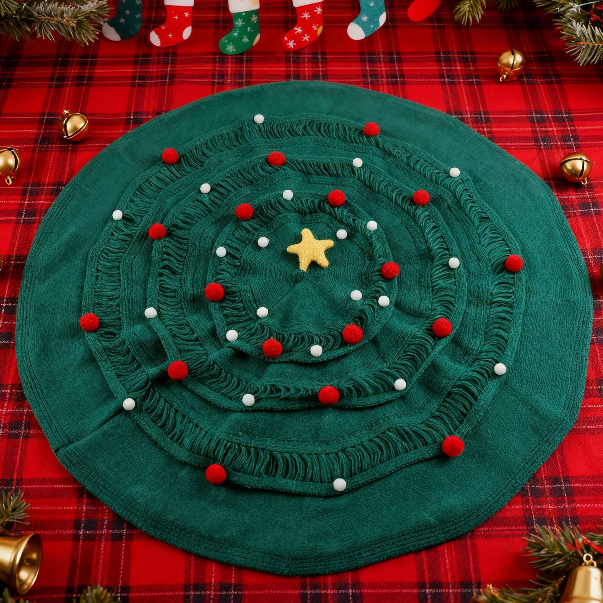 Cross - border ins Christmas tree blanket finished product to send girlfriends gifts Christmas tree blanket handwoven flower blanket nap - Dear Eastern Lynn