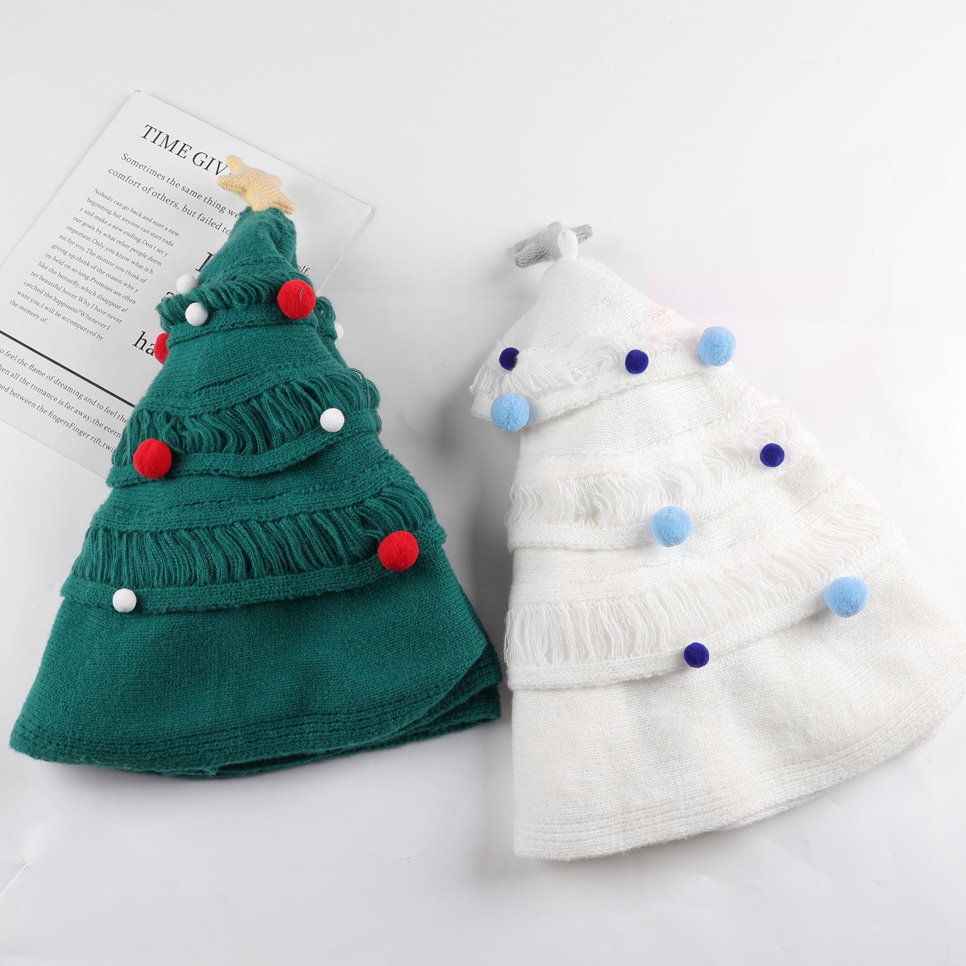 Cross - border ins Christmas tree blanket finished product to send girlfriends gifts Christmas tree blanket handwoven flower blanket nap - Dear Eastern Lynn