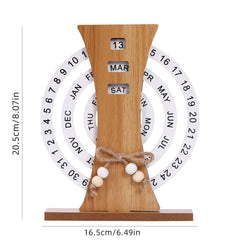 Hand - Rotating Wooden Perpetual Calendar - Dear Eastern Lynn