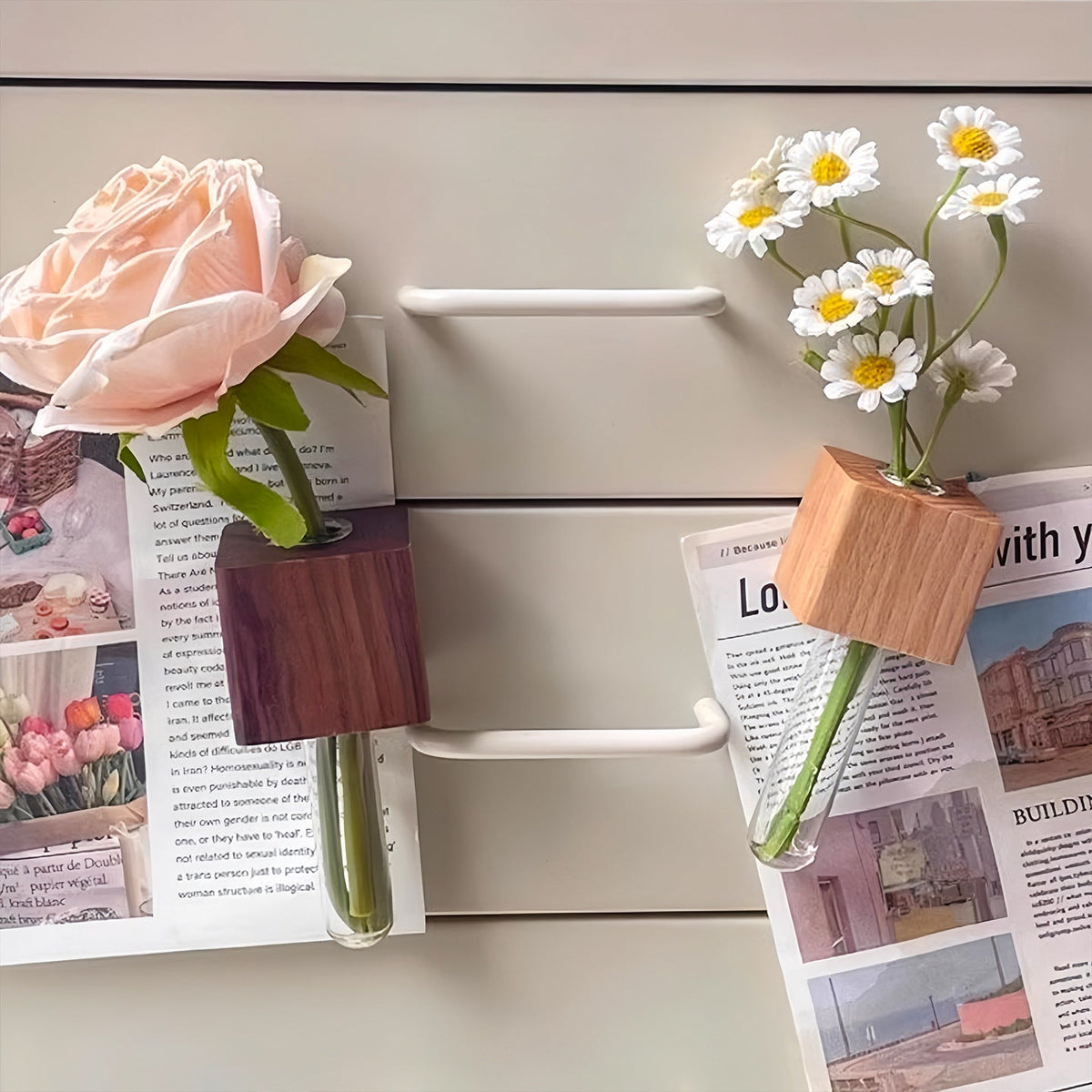 Magnetic Wooden Flower Holder - Dear Eastern Lynn