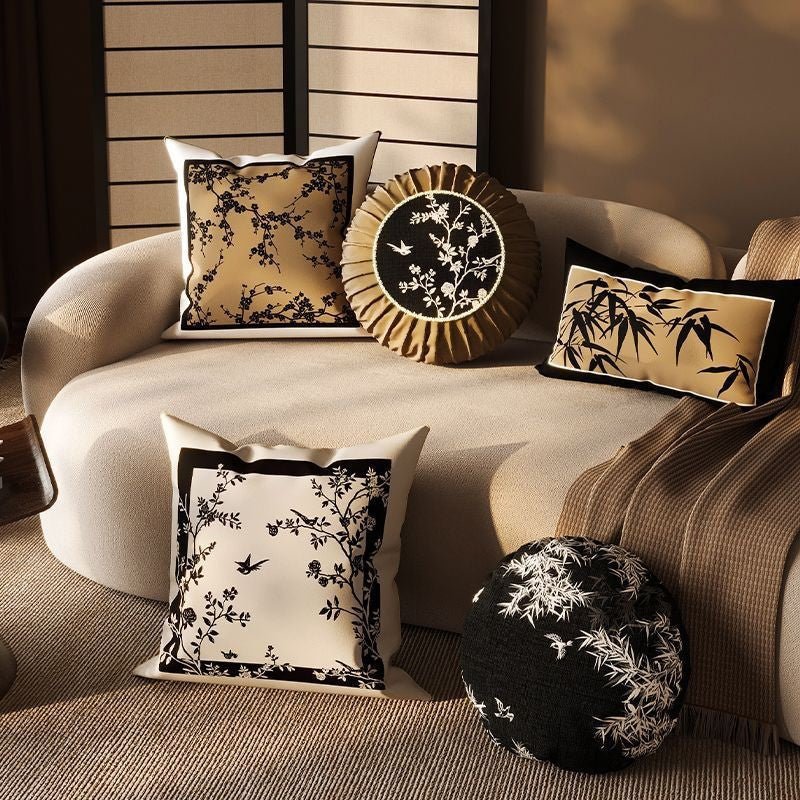 "Plucked Branches" – Minimalist Velvet Pillow - Dear Eastern Lynn