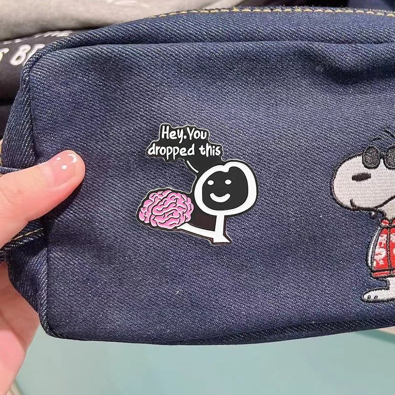 "Your Brain Fell Out" Humorous Enamel Pin - Dear Eastern Lynn